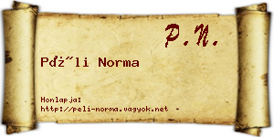 Péli Norma névjegykártya